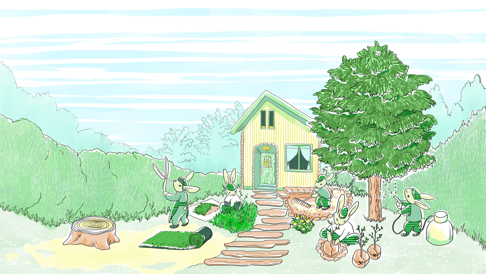 うさぎの植木屋さん